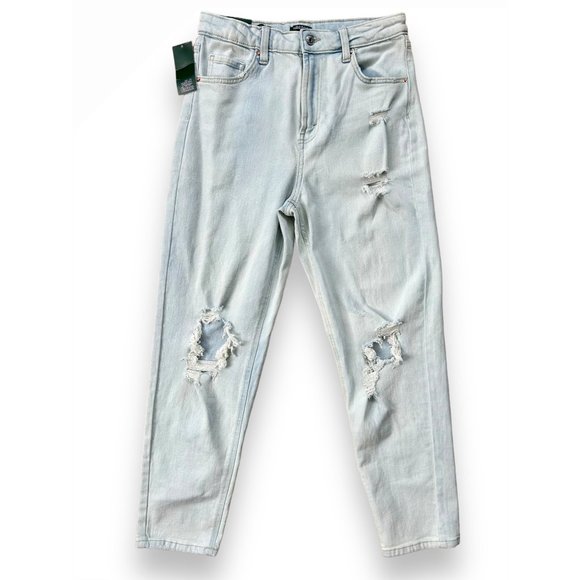 Wild Fable Highest Rise Mom Distressed Jeans 90s retro grunge light wash - Picture 1 of 8